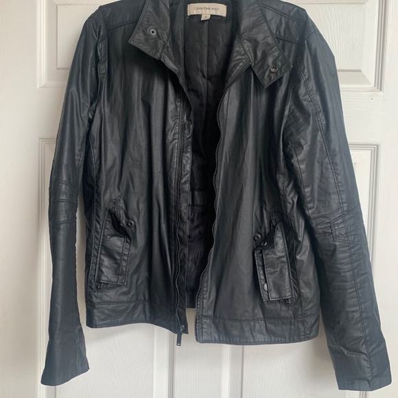 Men's Calvin Klein Leather Jacket - Picture 10 of 14